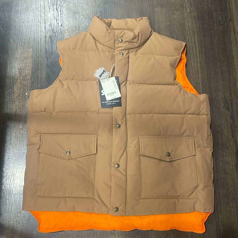 Brand new with tags Schott Bros reversible puffy down vest.